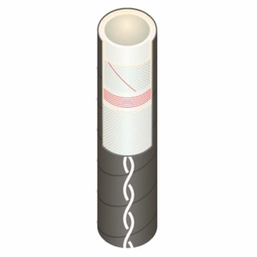 Rubber hose Powder Food Spiral, NBR suction & pressure hose for foodstuff 6 bar ATEX, electrically conductive; according to EC1935/2004, EU 10/2011, ISMA and BfR